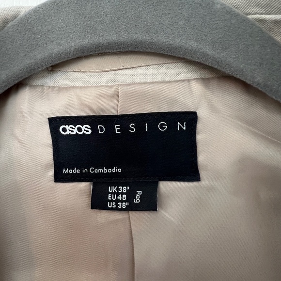 ASOS light beige / khaki slim fit blazer size 38 / slim fitted - Picture 2 of 3